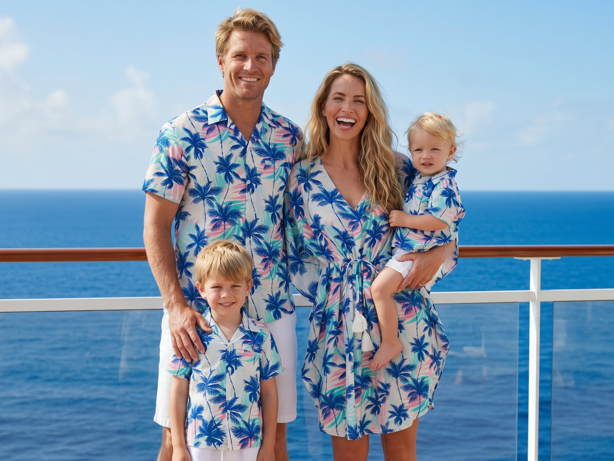 Cruise Holiday Outfits: Matching Family and Friends' Hawaiian Styles