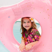 Aloha Pink Kids Hawaiian Shirt and Shorts Set