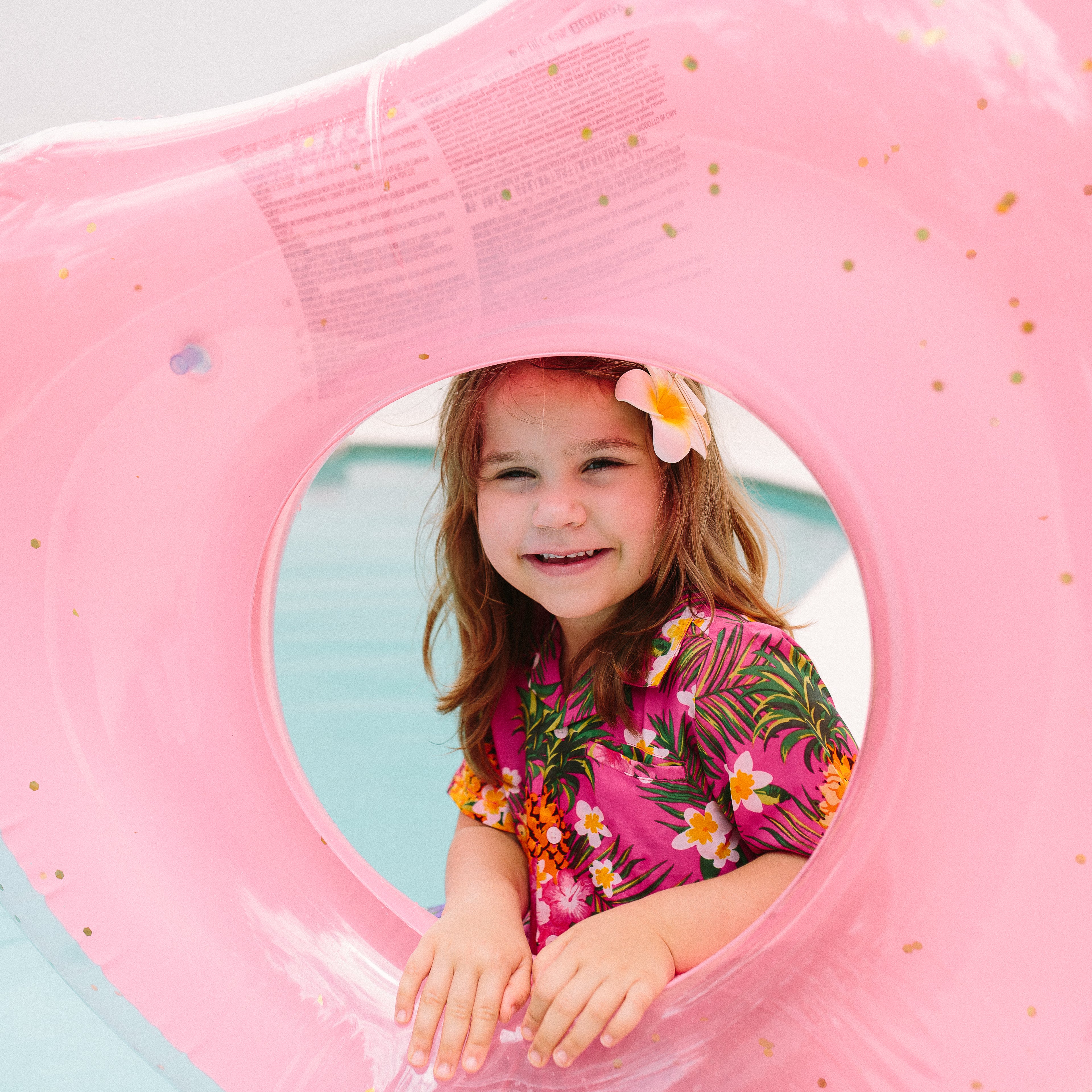 Aloha Pink Kids Hawaiian Shirt and Shorts Set