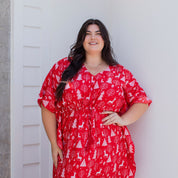 Reindeer Red Christmas Kaftan