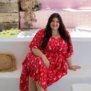 Reindeer Red Christmas Kaftan