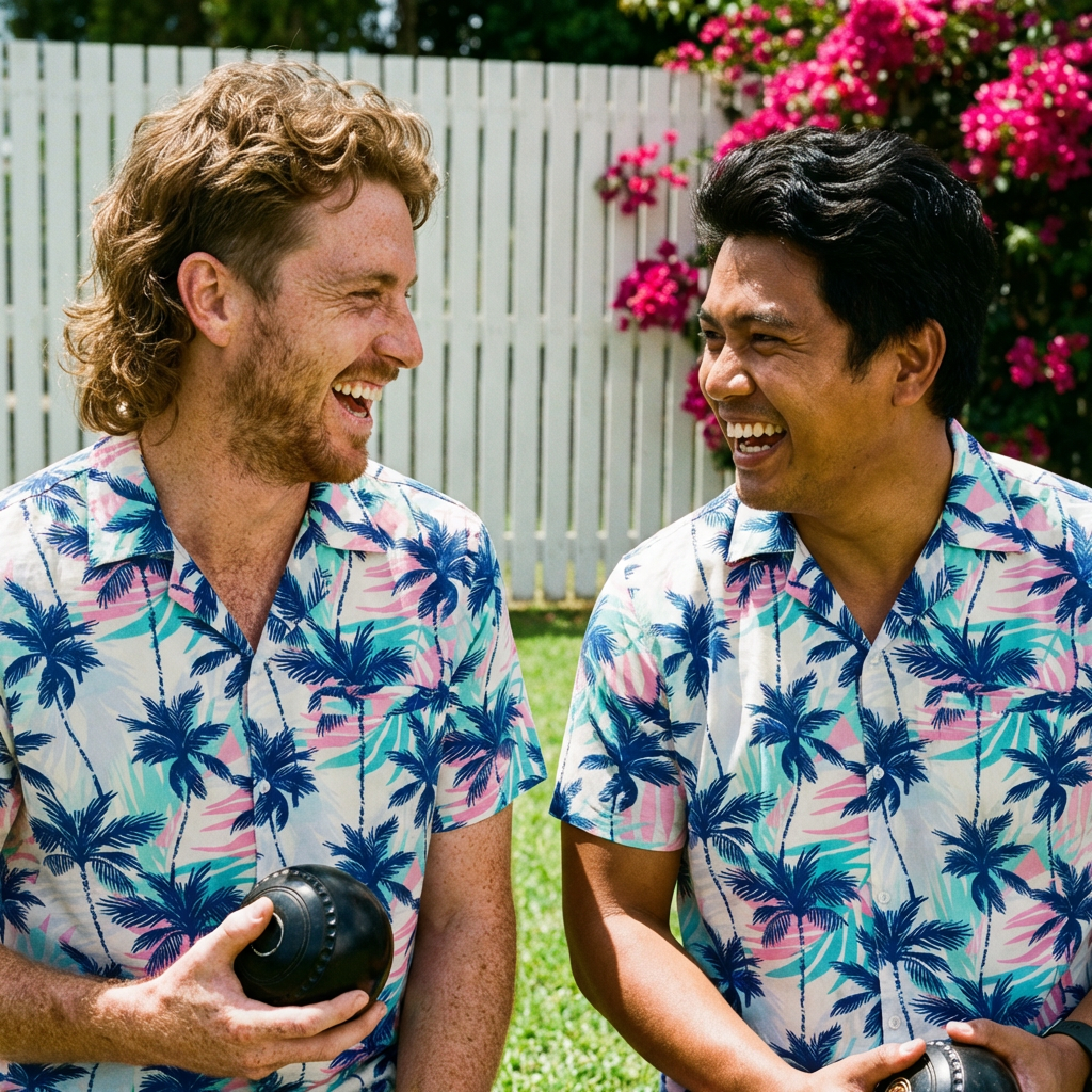 Beach Palm Breeze Rayon Adult Shirt