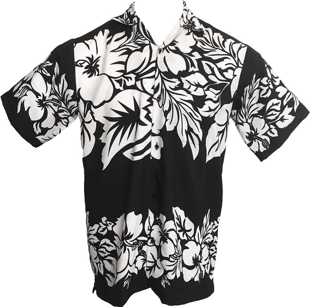 Classic Hawaiian Black Adult Shirt