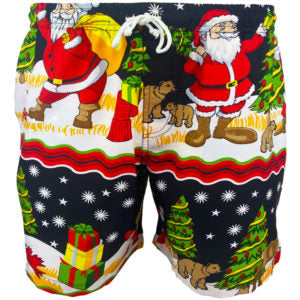 Happy Santa Black Adult Shorts