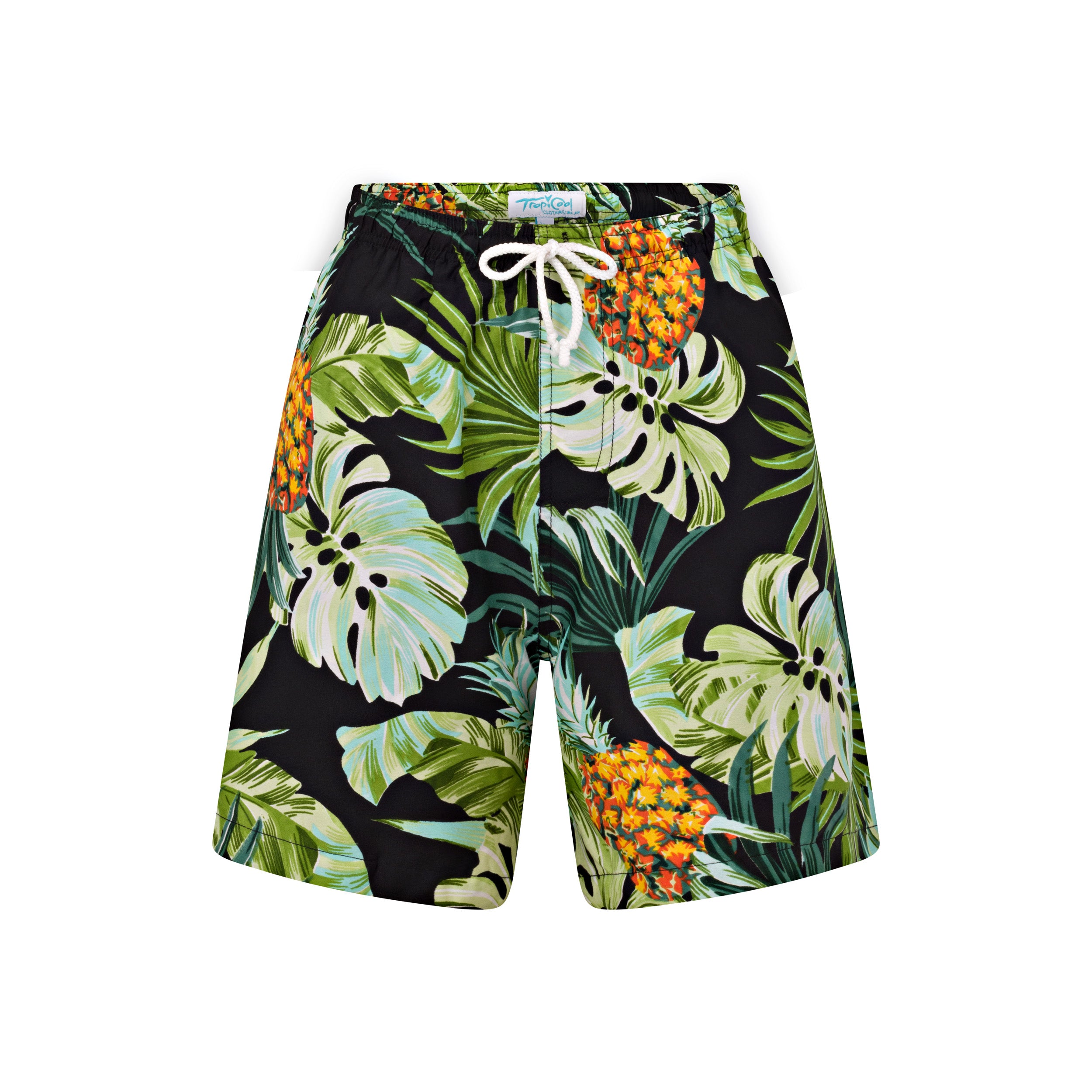 Pineapple Jungle Black and Green Adult Shorts