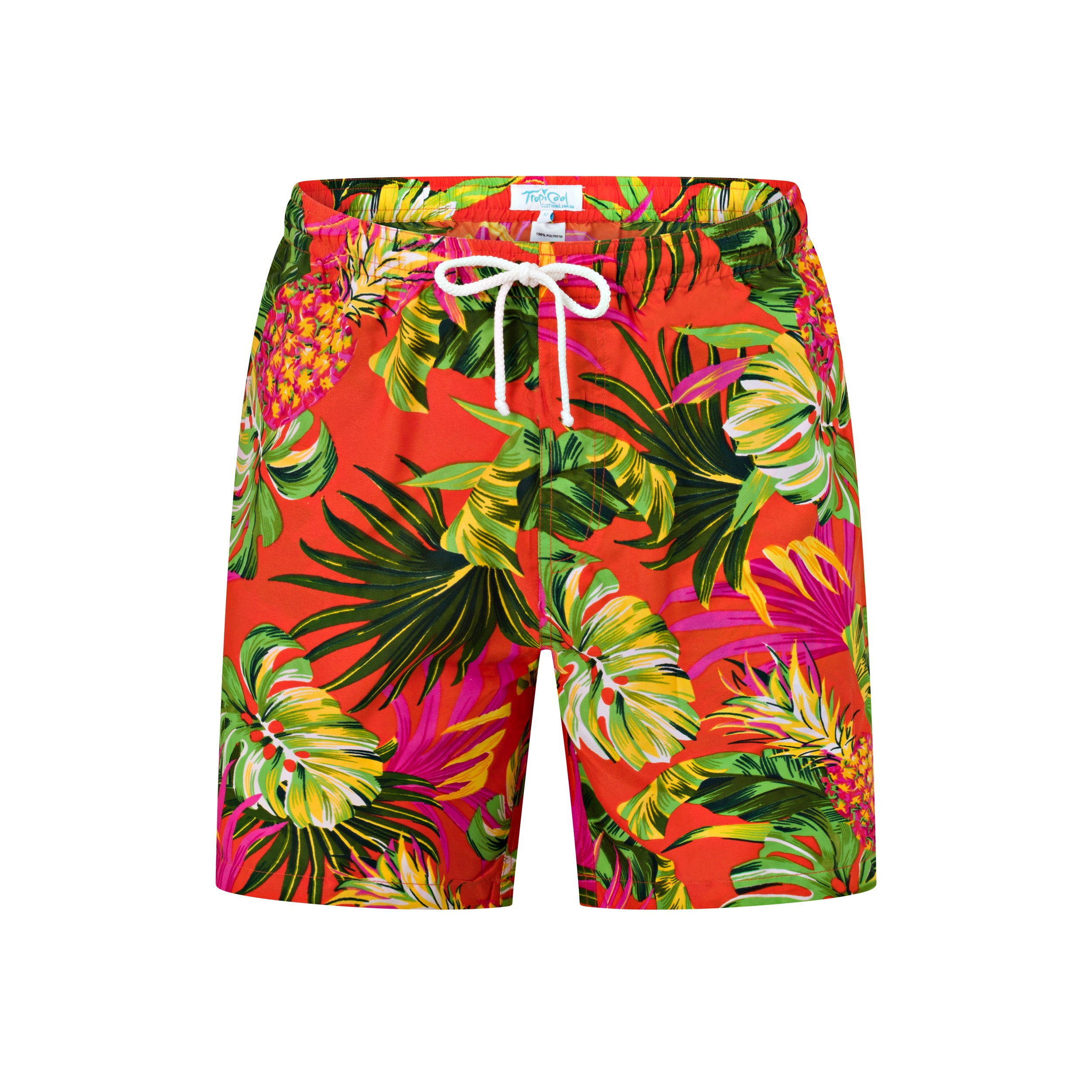 Pineapple Jungle Red Adult Shorts