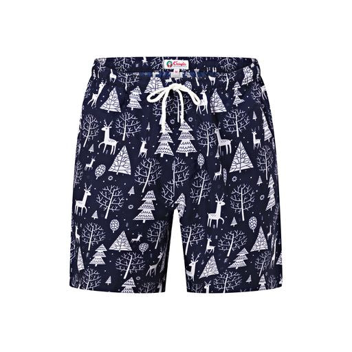 Reindeer Navy Christmas Kids Shorts