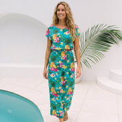 Aloha Turquoise Adult Maxi Leila Dress
