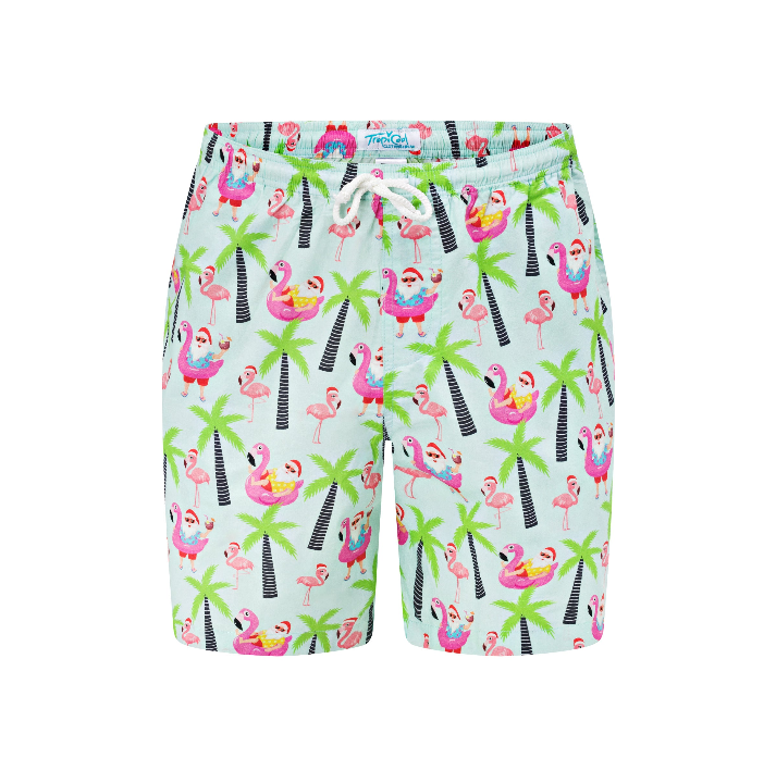 Santa Sip and Sun Blue Kids Shorts