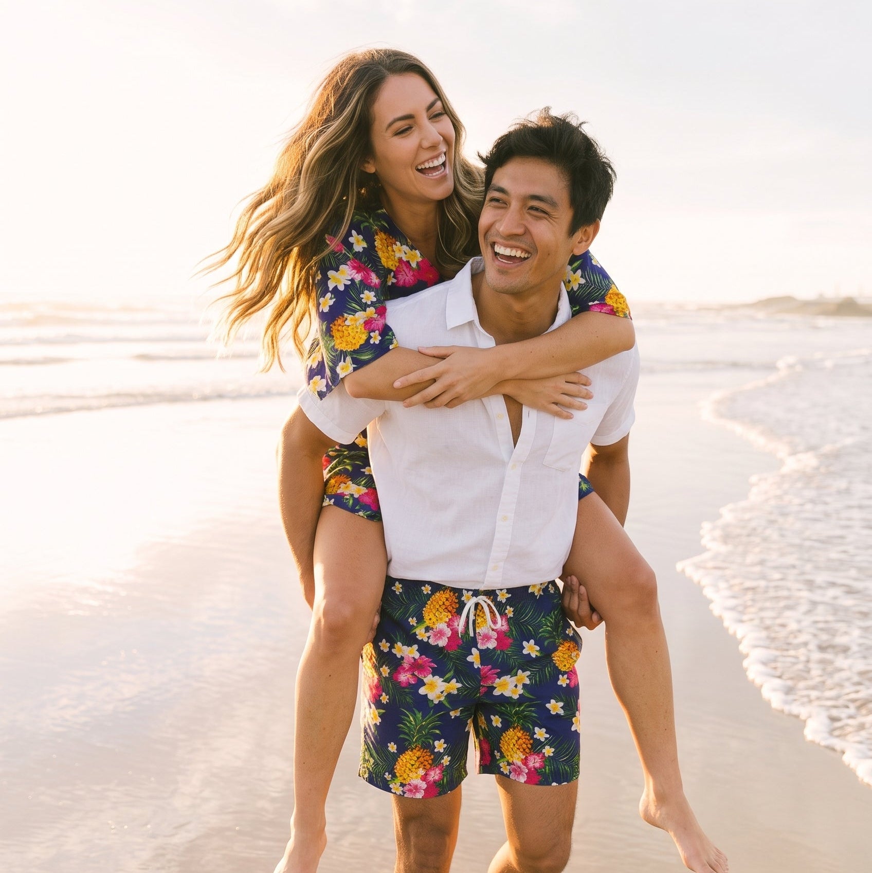 Aloha Navy Blue Adult Shorts