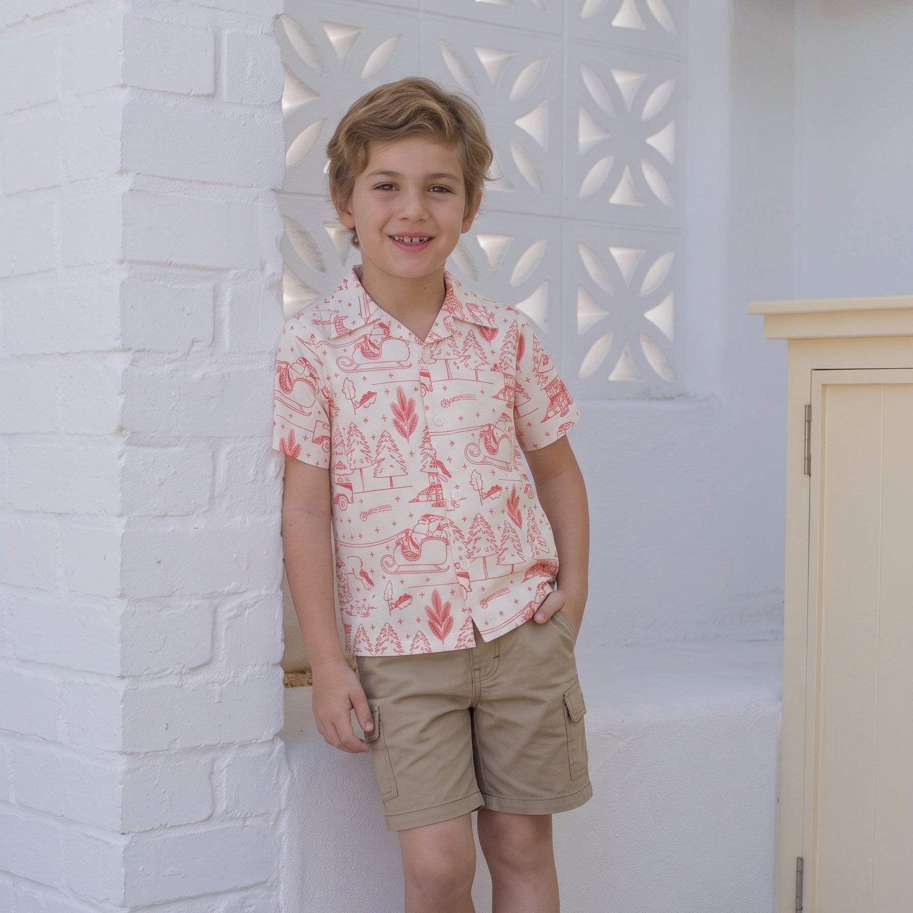 Little Red Truck Christmas Kids Shirt