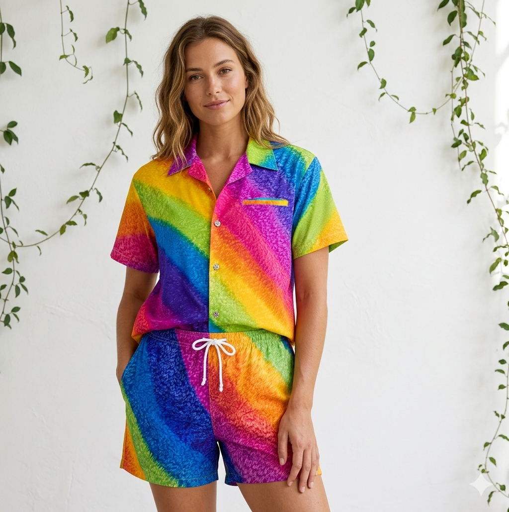 Rainbow Adult Shirt and Shorts Set