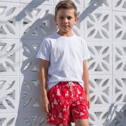 Reindeer Red Christmas Kids Shorts