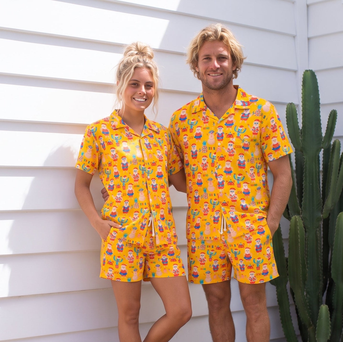 Santa Beach Shirt Holiday and Shorts - Set
