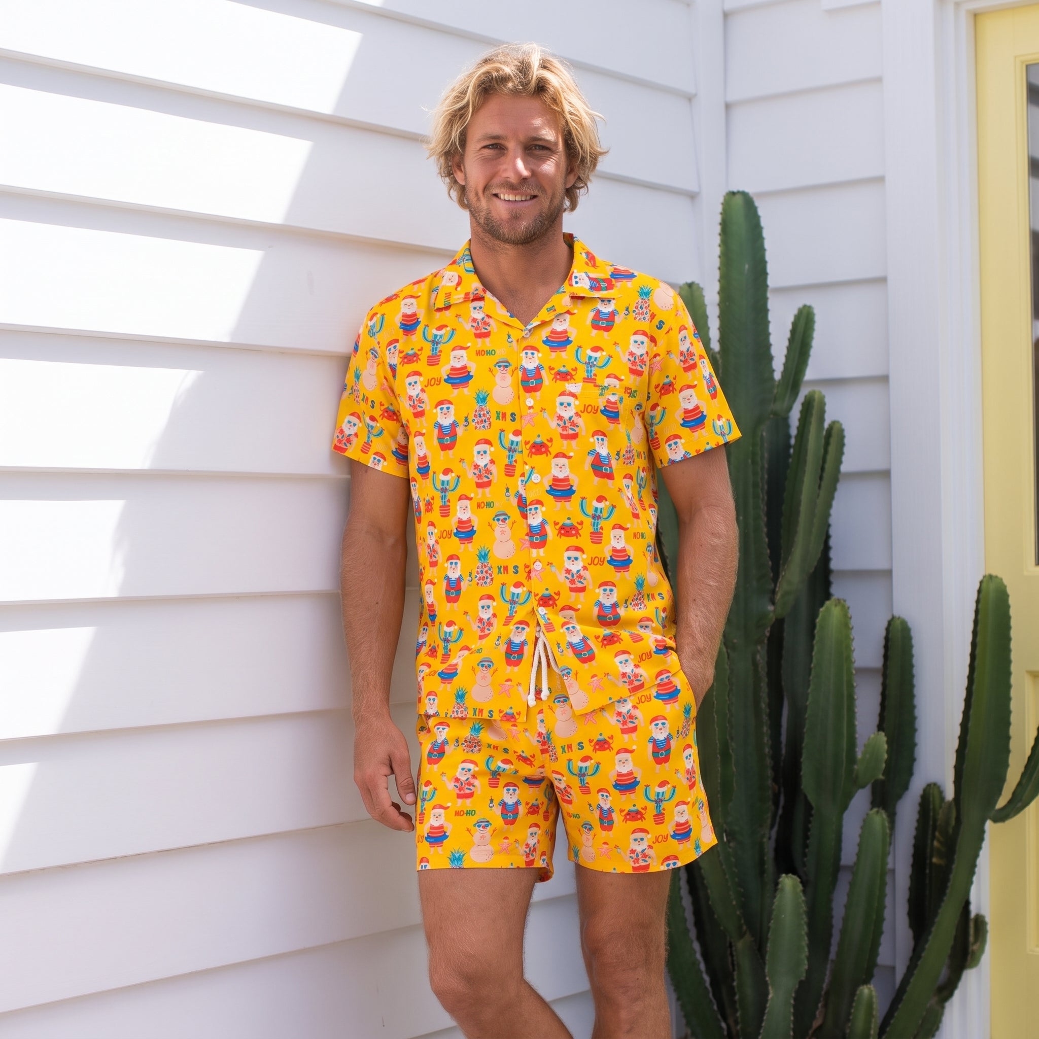 Santa Beach Shirt Holiday and Shorts - Set