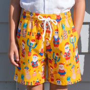 Santa Beach Holiday Christmas Kids Shorts