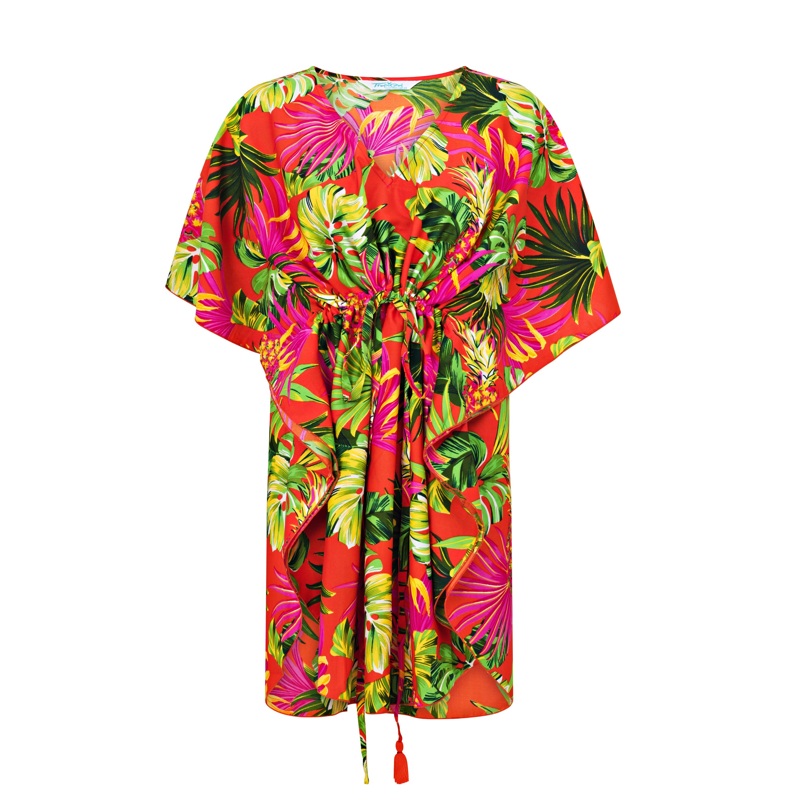 Pineapple Jungle Red  Kaftan