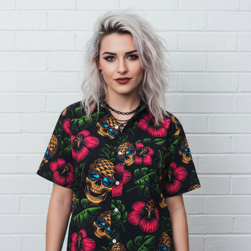 Skull Blossom Cotton Adult Shirt