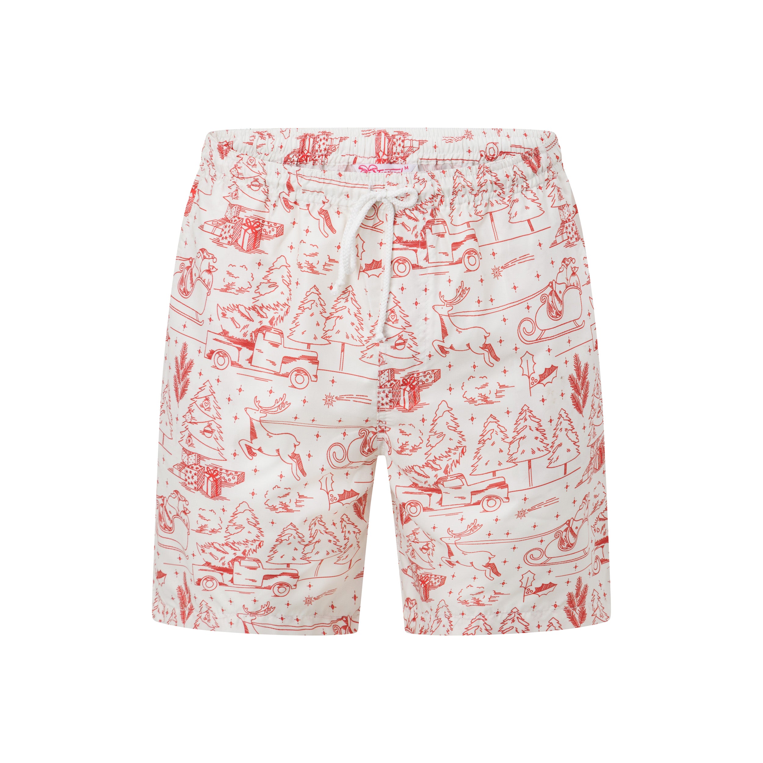 Little Red Truck Christmas Adult Shorts