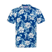 Blue Hibiscus Hawaiian Rayon Adult Shirt