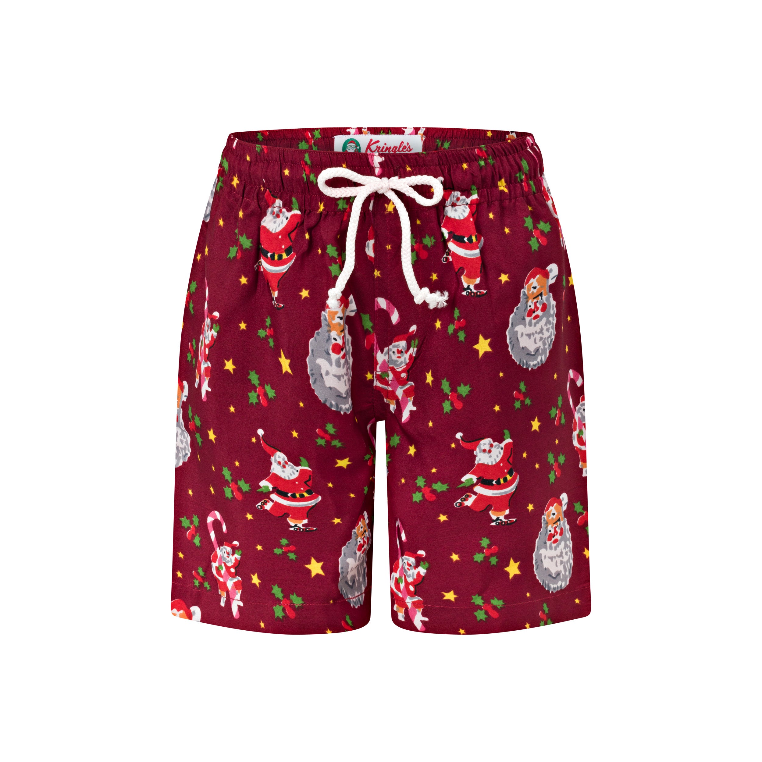 Festive Christmas Maroon Kids Shorts